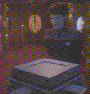 Ezri looking at an orb